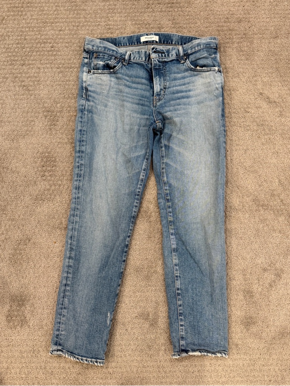 Moussy Vintage Light Blue Women's Straight-Leg Jeans - Casual Denim